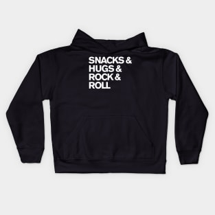 Snacks & Hugs & Rock N Roll Kids Hoodie